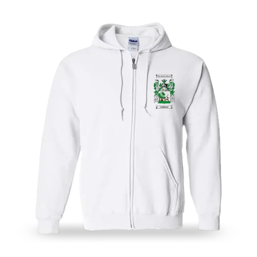 Caldahent Unisex Coat of Arms Zip Sweatshirt - White