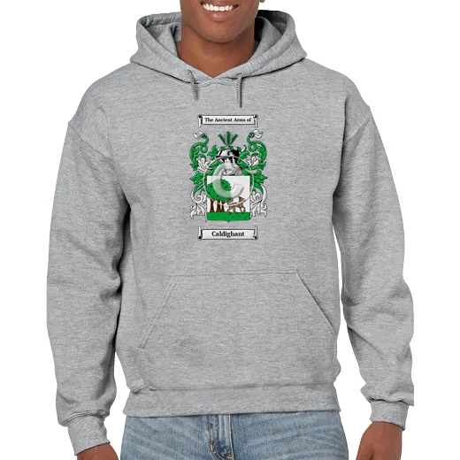 Caldighant Grey Unisex Coat of Arms Hooded Sweatshirt