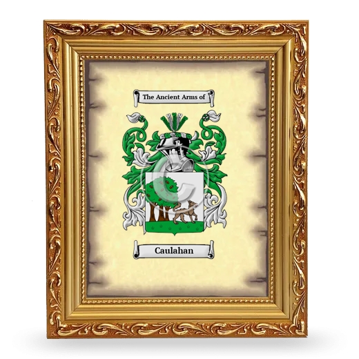 Caulahan Coat of Arms Framed - Gold