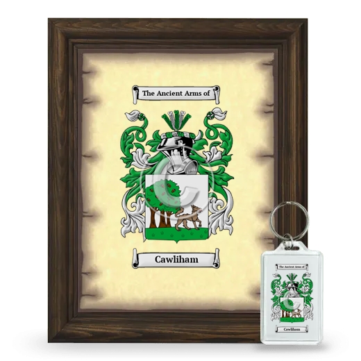 Cawliham Framed Coat of Arms and Keychain - Brown