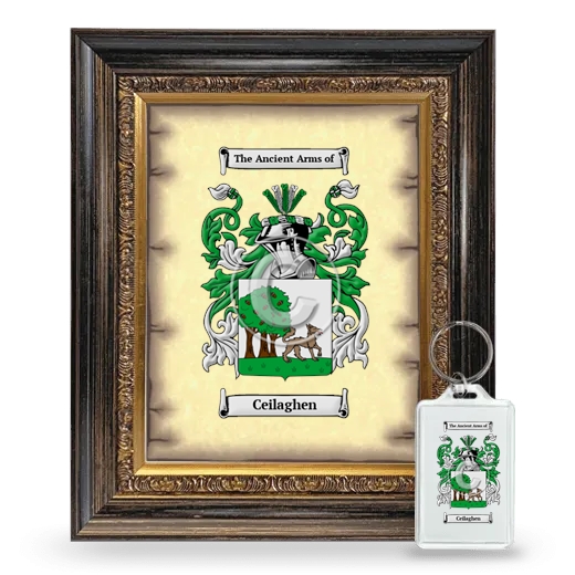 Ceilaghen Framed Coat of Arms and Keychain - Heirloom