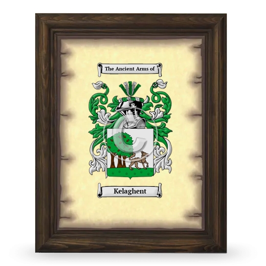 Kelaghent Coat of Arms Framed - Brown