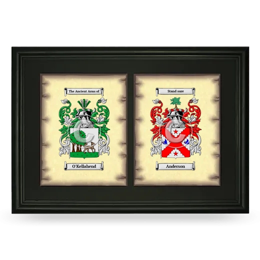 Double Coat of Arms Framed - Black