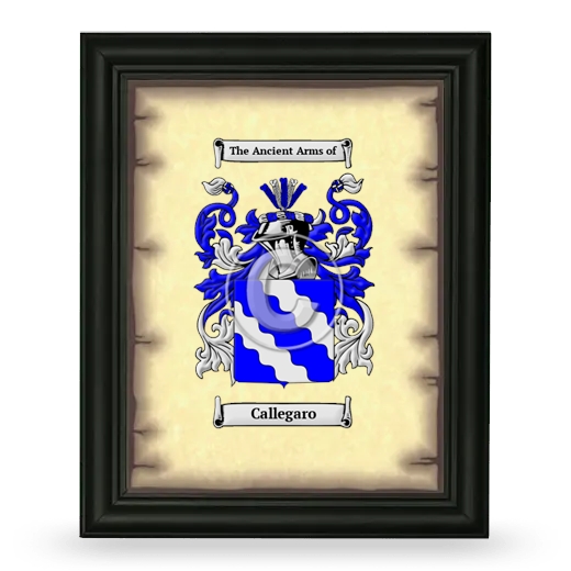 Callegaro Coat of Arms Framed - Black