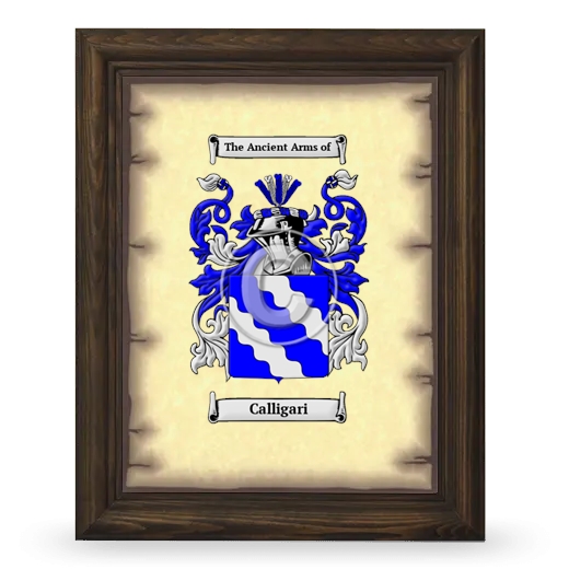 Calligari Coat of Arms Framed - Brown