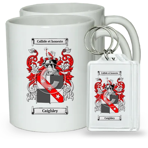 Caighley Pair of Coffee Mugs and Pair of Keychains