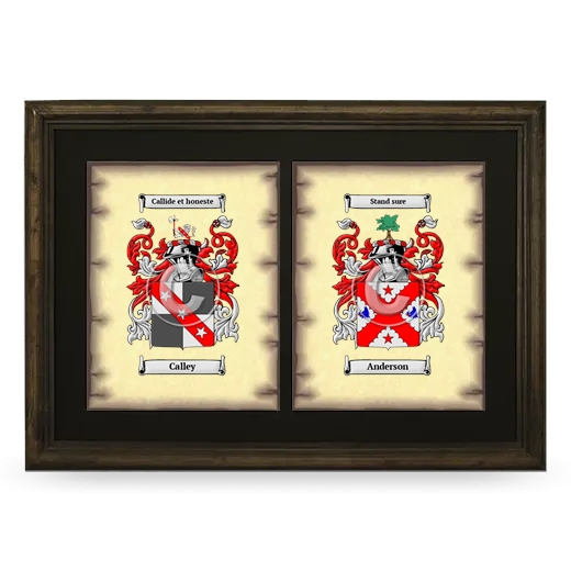 Double Coat of Arms Framed - Brown