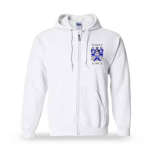 Calame Unisex Coat of Arms Zip Sweatshirt - White