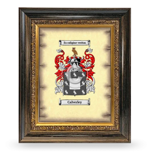 Calverley Coat of Arms Framed - Heirloom