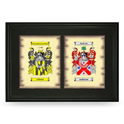 Double Coat of Arms Framed - Black