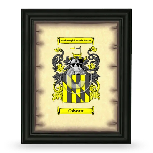 Colveart Coat of Arms Framed - Black