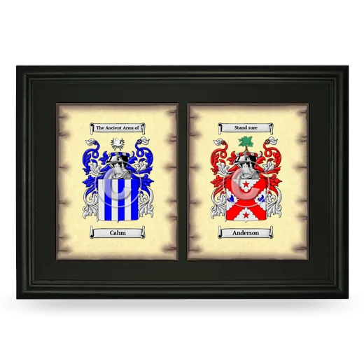 Double Coat of Arms Framed - Black