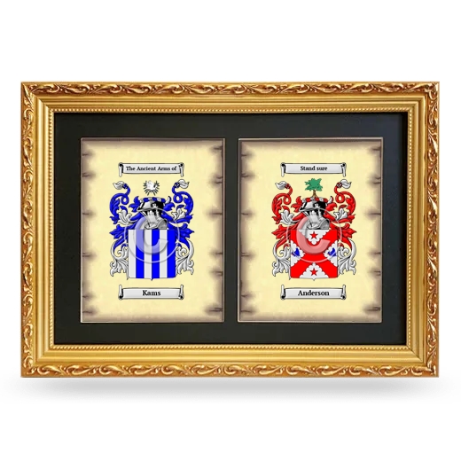 Double Coat of Arms Framed - Gold