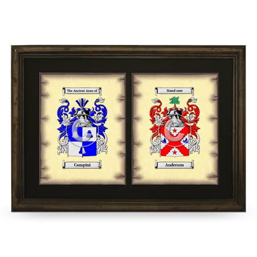 Double Coat of Arms Framed - Brown