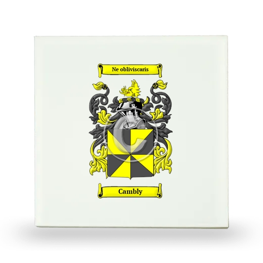 Cambly Small Ceramic Tile with Coat of Arms