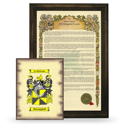 McCampbell Framed History and Coat of Arms Print - Brown