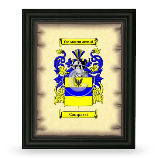 Campassi Coat of Arms Framed - Black