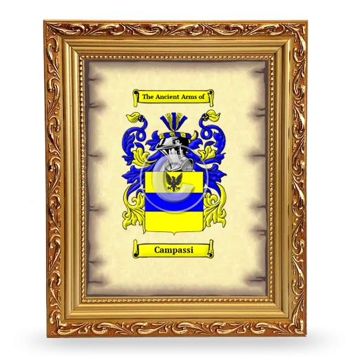 Campassi Coat of Arms Framed - Gold