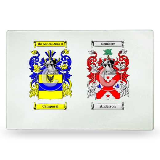 Double Coat of Arms Glass Cutting Board