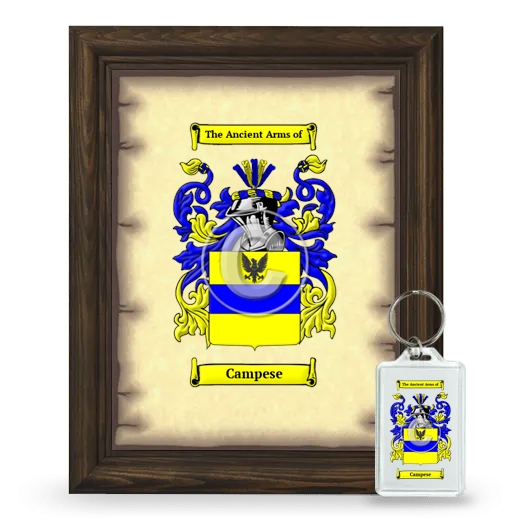 Campese Framed Coat of Arms and Keychain - Brown