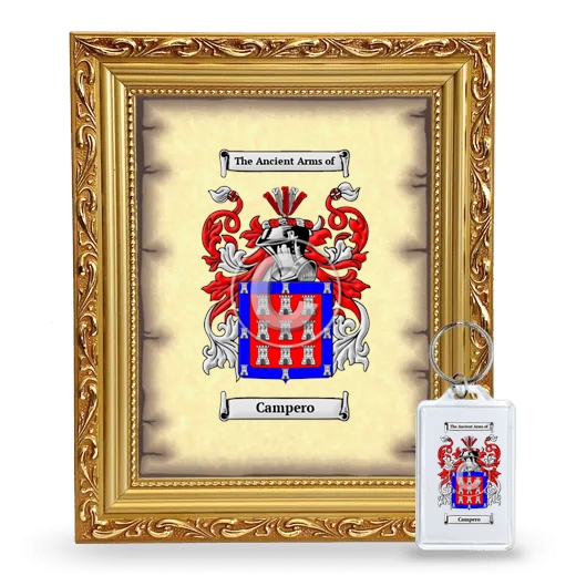 Campero Framed Coat of Arms and Keychain - Gold