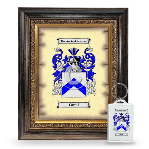 Canul Framed Coat of Arms and Keychain - Heirloom