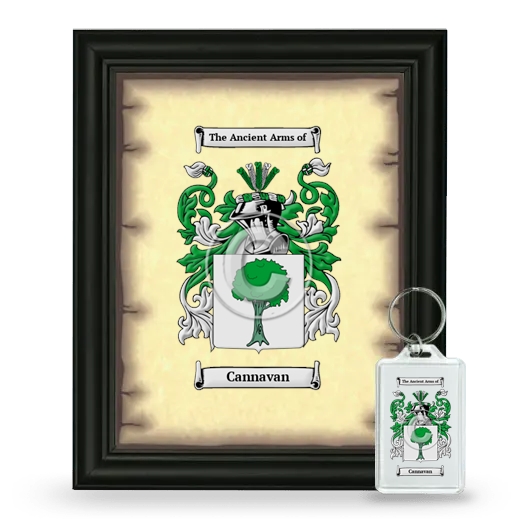 Cannavan Framed Coat of Arms and Keychain - Black