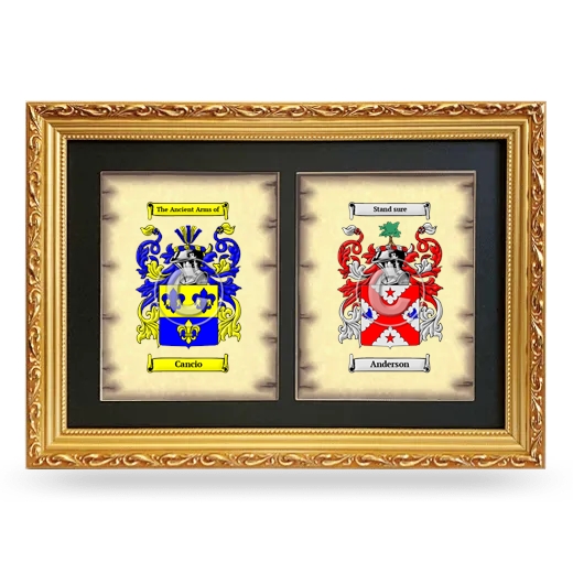 Double Coat of Arms Framed - Gold