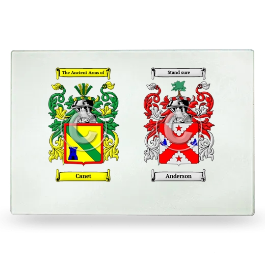 Double Coat of Arms Glass Cutting Board