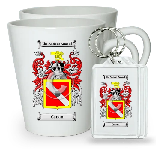 Canan Pair of Latte Mugs and Pair of Keychains
