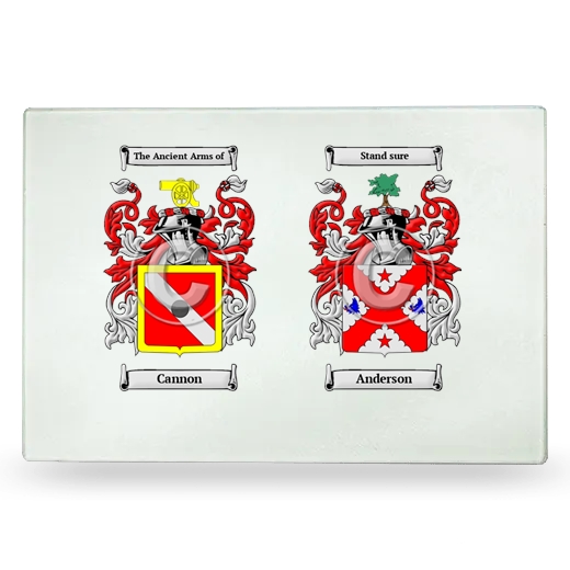 Double Coat of Arms Glass Cutting Board