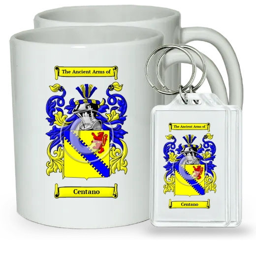 Centano Pair of Coffee Mugs and Pair of Keychains