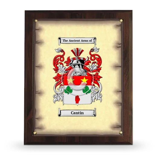 Cantin Coat of Arms Plaque