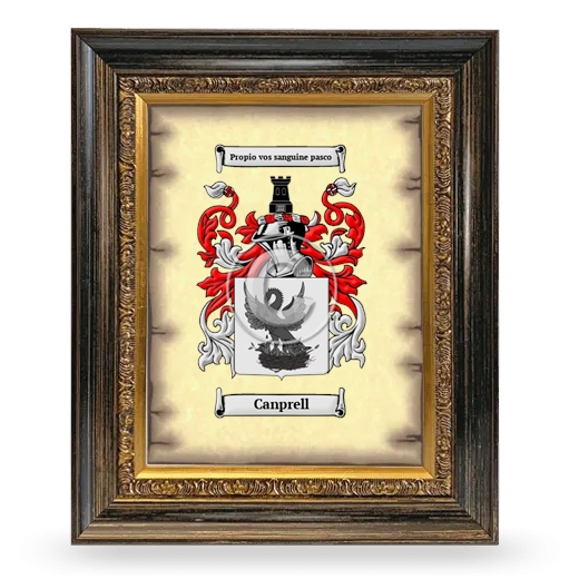 Canprell Coat of Arms Framed - Heirloom