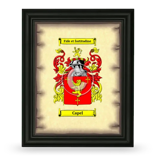 Capel Coat of Arms Framed - Black