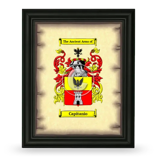 Capitanio Coat of Arms Framed - Black