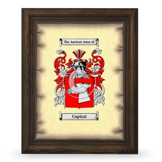 Capizzi Coat of Arms Framed - Brown