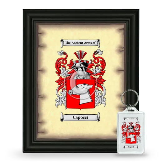 Capocci Framed Coat of Arms and Keychain - Black