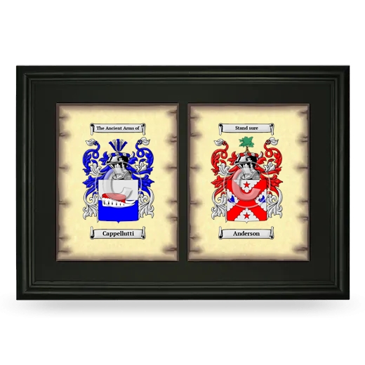 Double Coat of Arms Framed - Black