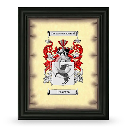 Cravotta Coat of Arms Framed - Black