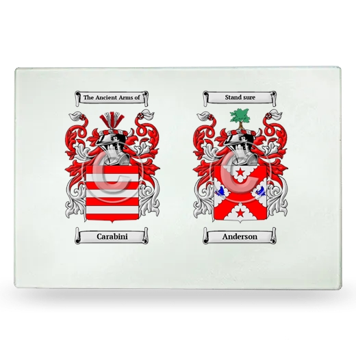 Double Coat of Arms Glass Cutting Board