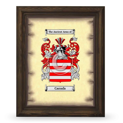 Carrafa Coat of Arms Framed - Brown