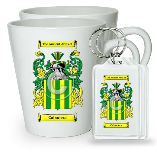 Cabonera Pair of Latte Mugs and Pair of Keychains