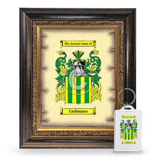 Carbonaro Framed Coat of Arms and Keychain - Heirloom