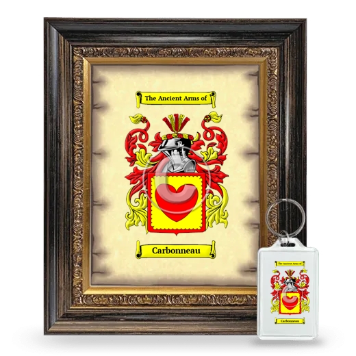 Carbonneau Framed Coat of Arms and Keychain - Heirloom