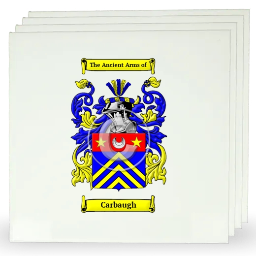 Carbaugh Set of Four Large Tiles with Coat of Arms