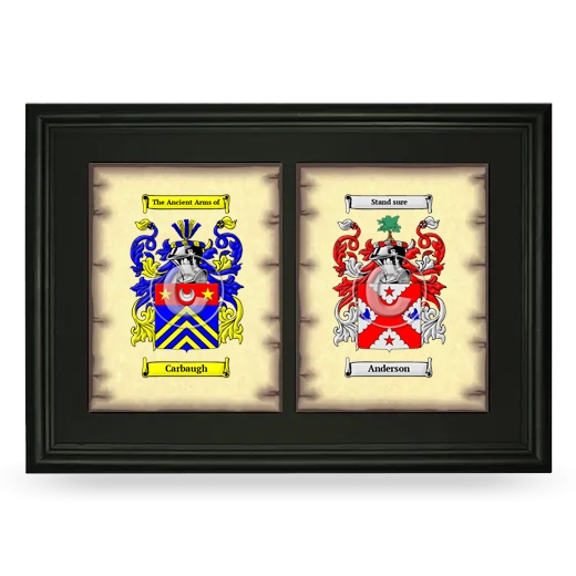 Double Coat of Arms Framed - Black