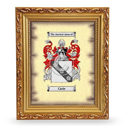 Carie Coat of Arms Framed - Gold