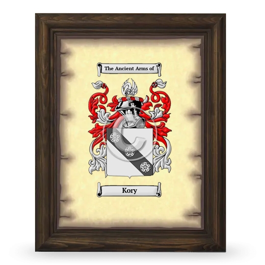 Kory Coat of Arms Framed - Brown