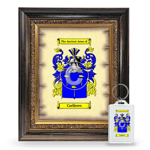 Carlieres Framed Coat of Arms and Keychain - Heirloom